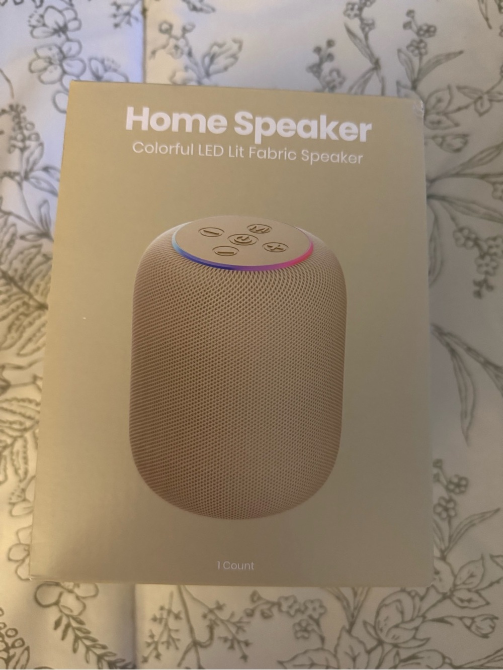 Home Speaker Colorful LED Lit Fabric Speaker - Beige